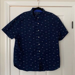 Nautica stretch shark print shirt